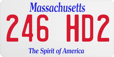 MA license plate 246HD2