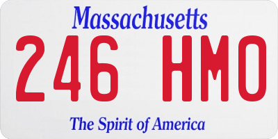 MA license plate 246HM0