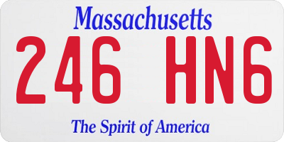 MA license plate 246HN6