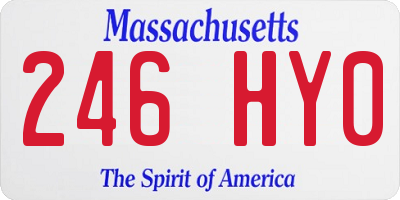 MA license plate 246HY0