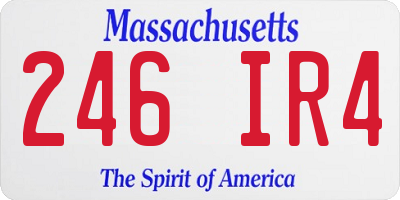 MA license plate 246IR4