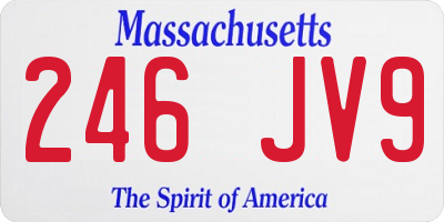 MA license plate 246JV9