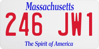 MA license plate 246JW1