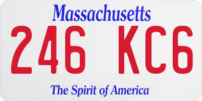 MA license plate 246KC6