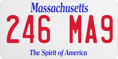MA license plate 246MA9