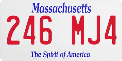 MA license plate 246MJ4