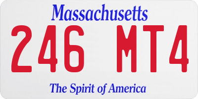MA license plate 246MT4