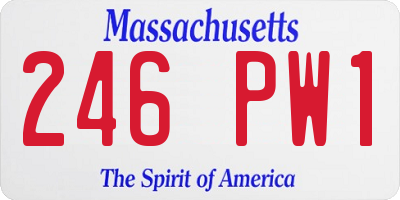 MA license plate 246PW1