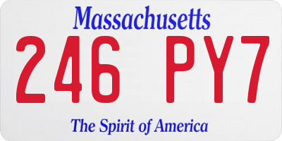 MA license plate 246PY7