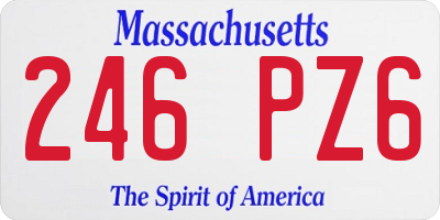 MA license plate 246PZ6
