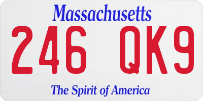MA license plate 246QK9