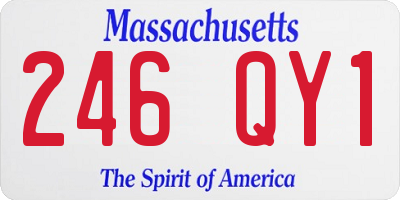 MA license plate 246QY1