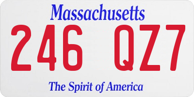 MA license plate 246QZ7
