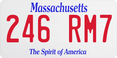 MA license plate 246RM7