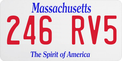 MA license plate 246RV5