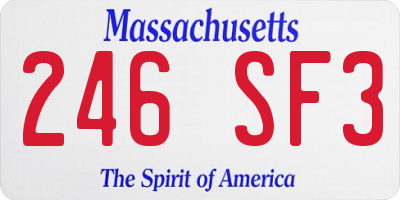 MA license plate 246SF3