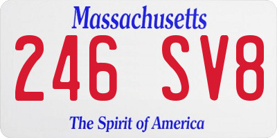 MA license plate 246SV8