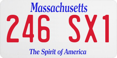 MA license plate 246SX1