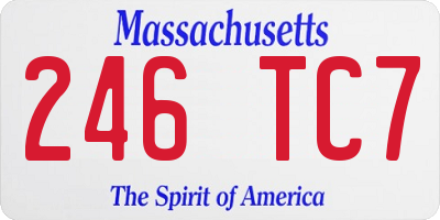MA license plate 246TC7