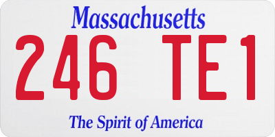 MA license plate 246TE1
