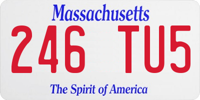 MA license plate 246TU5