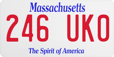MA license plate 246UK0