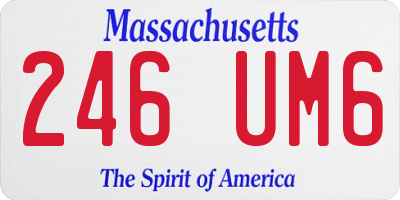 MA license plate 246UM6