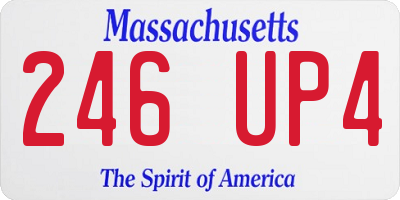 MA license plate 246UP4