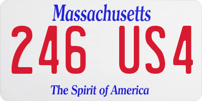 MA license plate 246US4