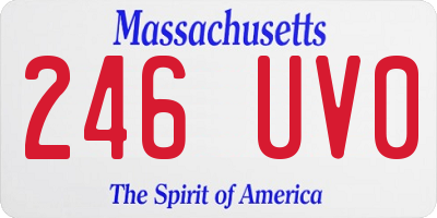 MA license plate 246UV0