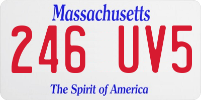 MA license plate 246UV5