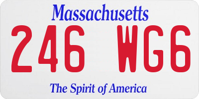 MA license plate 246WG6