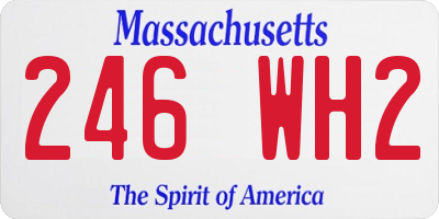 MA license plate 246WH2