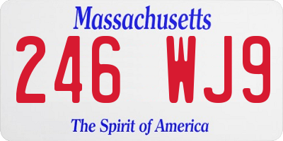 MA license plate 246WJ9