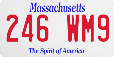 MA license plate 246WM9