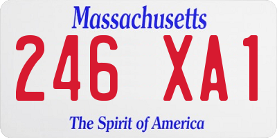 MA license plate 246XA1