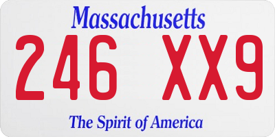MA license plate 246XX9