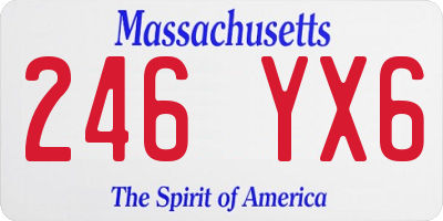 MA license plate 246YX6