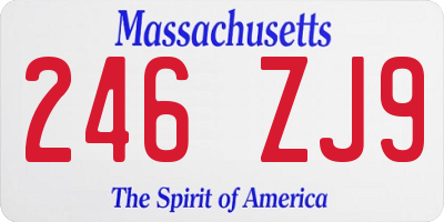 MA license plate 246ZJ9