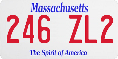 MA license plate 246ZL2