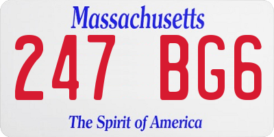 MA license plate 247BG6