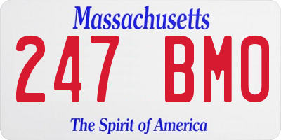 MA license plate 247BM0