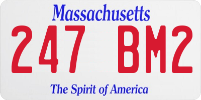 MA license plate 247BM2