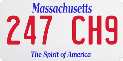 MA license plate 247CH9