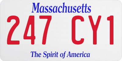 MA license plate 247CY1