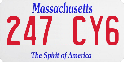 MA license plate 247CY6