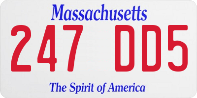 MA license plate 247DD5