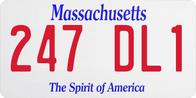 MA license plate 247DL1