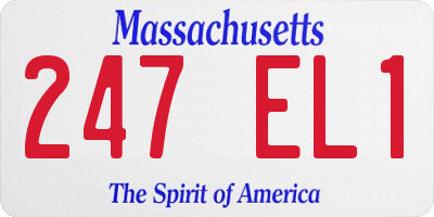 MA license plate 247EL1