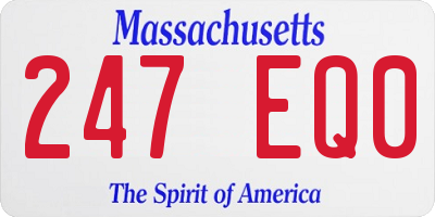 MA license plate 247EQ0